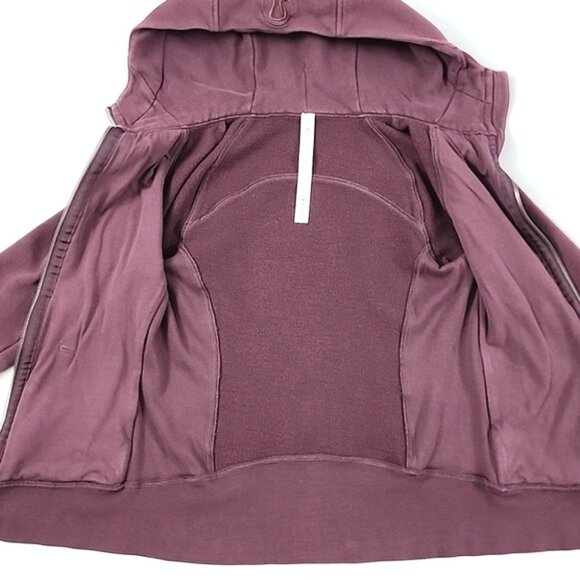 Lululemon Scuba Full Zip Hoodie Garnet Thumbholes Pockets Size 2 - Picture 9 of 12